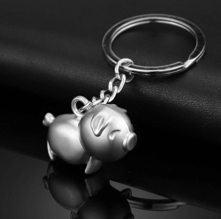 Metal Cute Golden Pig Key Ring Key Chain