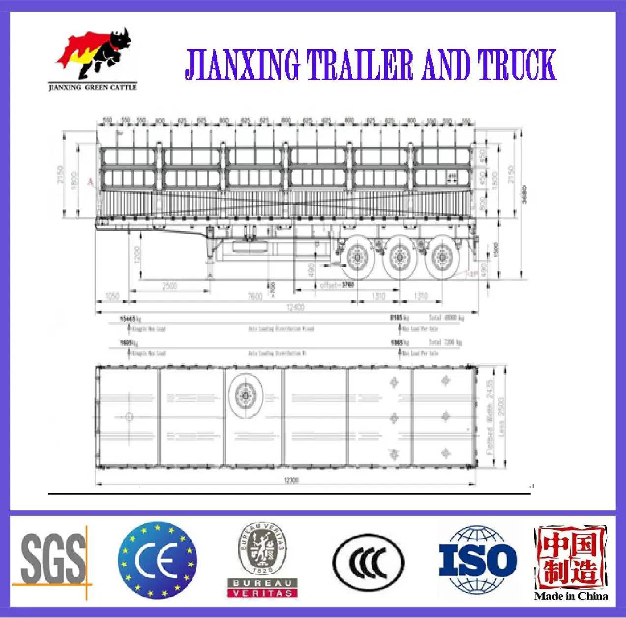 Nuevo Tráiler 3 ejes de la pared caída de la pared lateral de carga semi remolque 40 toneladas a 60 Ton de tres ejes de la pared lateral del lado de carga a granel pared lateral de la caída de la junta