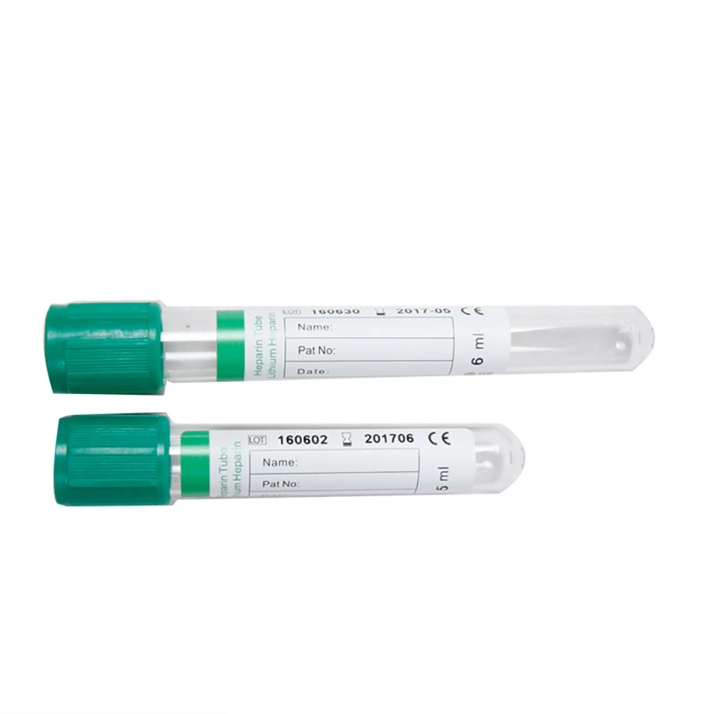 Hot Sale Medical Blood Collection Green Cap Tube Volume 1-10 ML