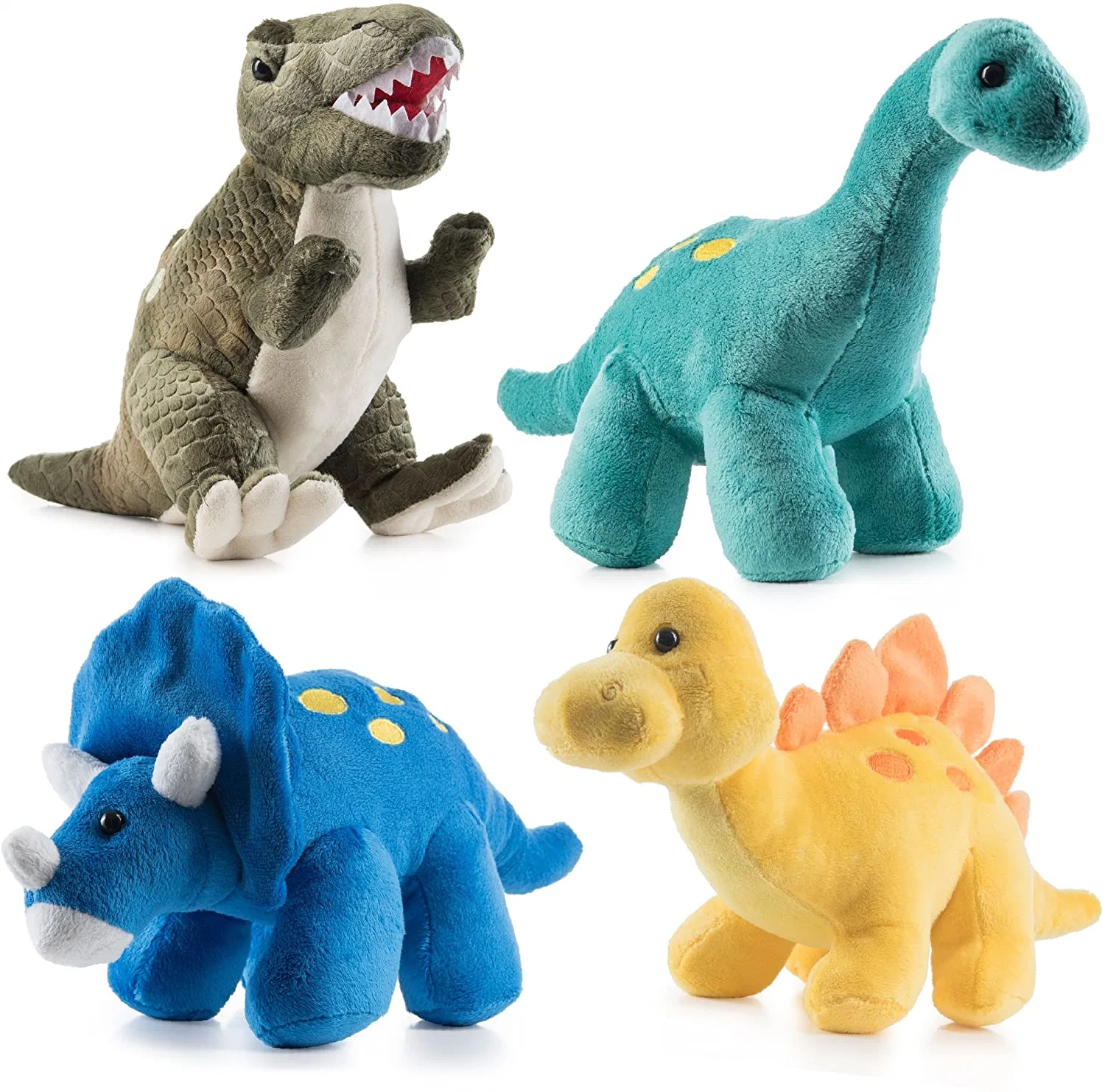 Wholesale High Quality Plush Dinosaurs 4 Pack 10&prime; &prime; Long Kids Stuffed Animal Assortment Great Set Kids Stuffed Dino Toys