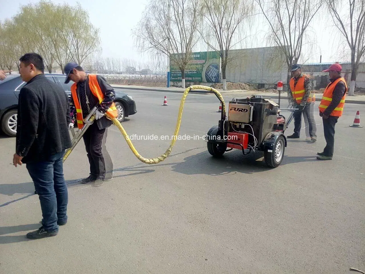 Honda Generator Trailer Asphalt Road Crack Filling Machine