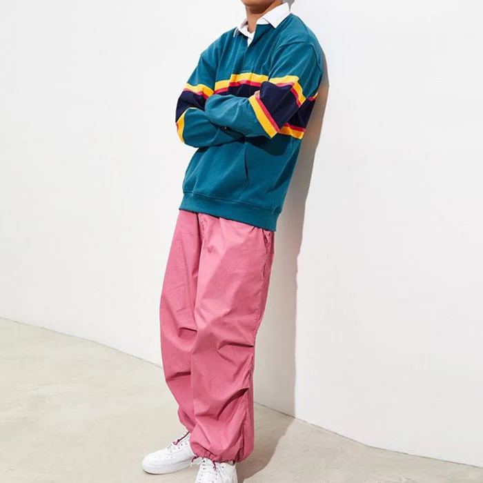 Custom OEM Mens Fashion Casual Oversize Vintage Wind Pants