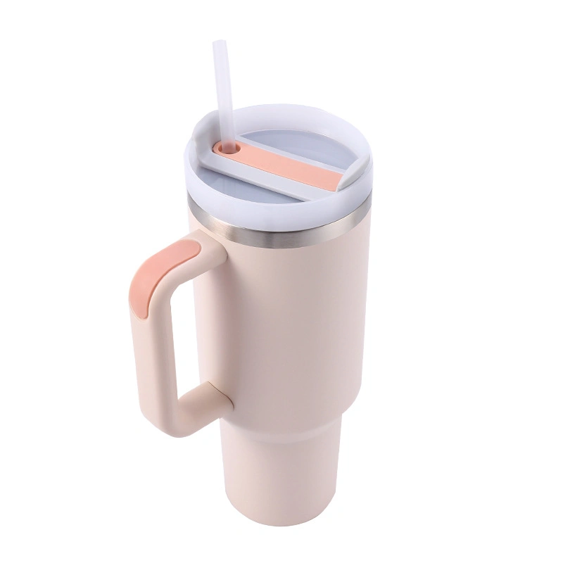 New 40oz Handle Ice Bar Thermos Cup 304 Car Cup Thermal Stainless Steel Vacuum Insulated Tumbler with Lid and Straw for Water