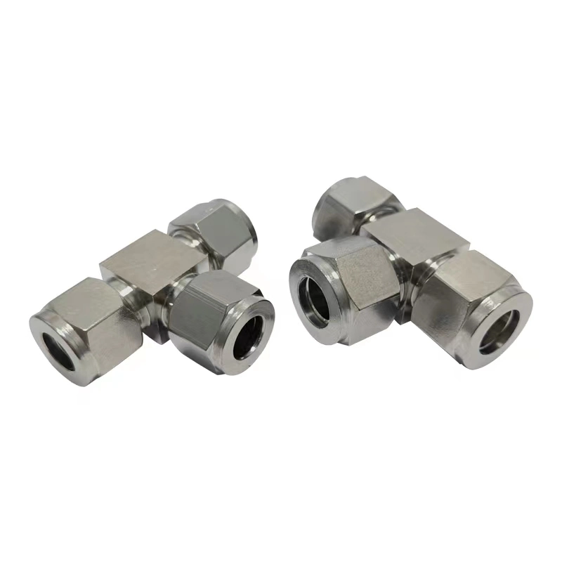 Stainless Steel Twin Ferrules Type Tube Union Elbows, Stainless Steel Compression Tube Male Adapters Double Ferrule Fittings Male Connector
