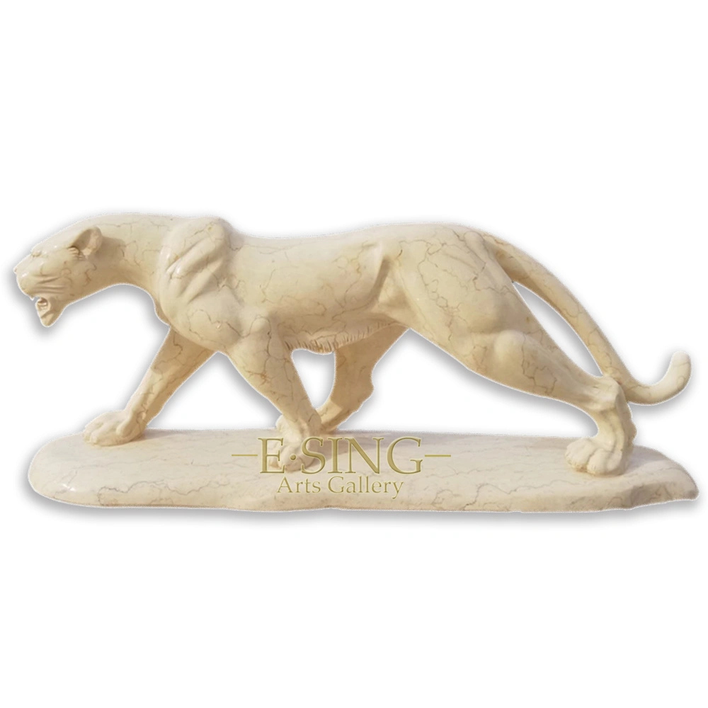 Wholesales Outdoor Garden Marble Art Decoration Cheetah Statue