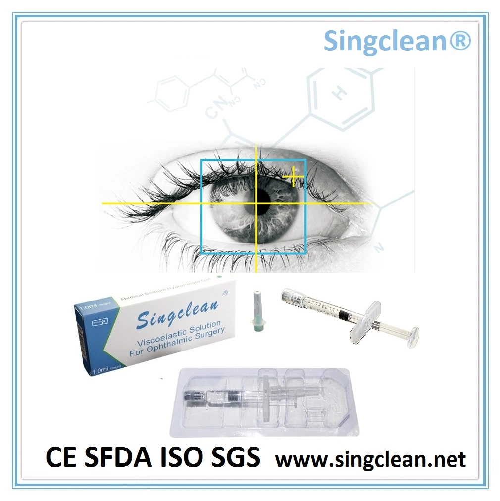 1ml/2ml with Logo Printing Singclean Ophthalmology Suppiler Hyaluronic Acid Ophthalmic Viscoelastic Hyaluronate OEM