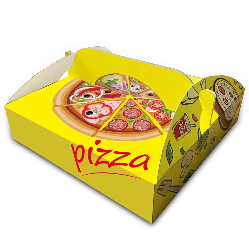 Handle Art Paper Custom Printed Taking Away Delivery Pizza Box