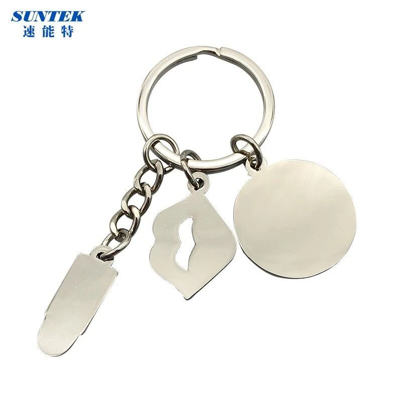 Fashion Pendant Metallic Drill Lip Gloss Key Chain Keys Ring Chapstick Holder Lipstick Keychain