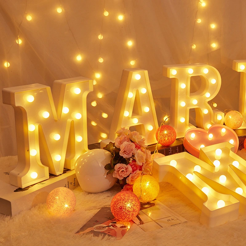 3D LED Night Lamp 26 Letter 0-9 Digital Marquee Sign Alphabet Light Wall Hanging Indoor LED Night Light
