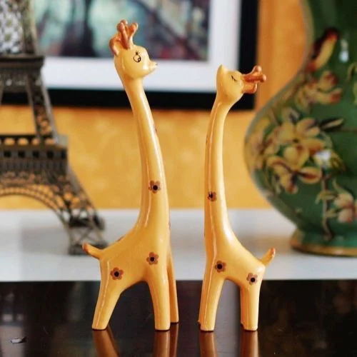 Lovely Cute Resin Giraffe Deer Figurine Figure Home Decor Wedding Gifts