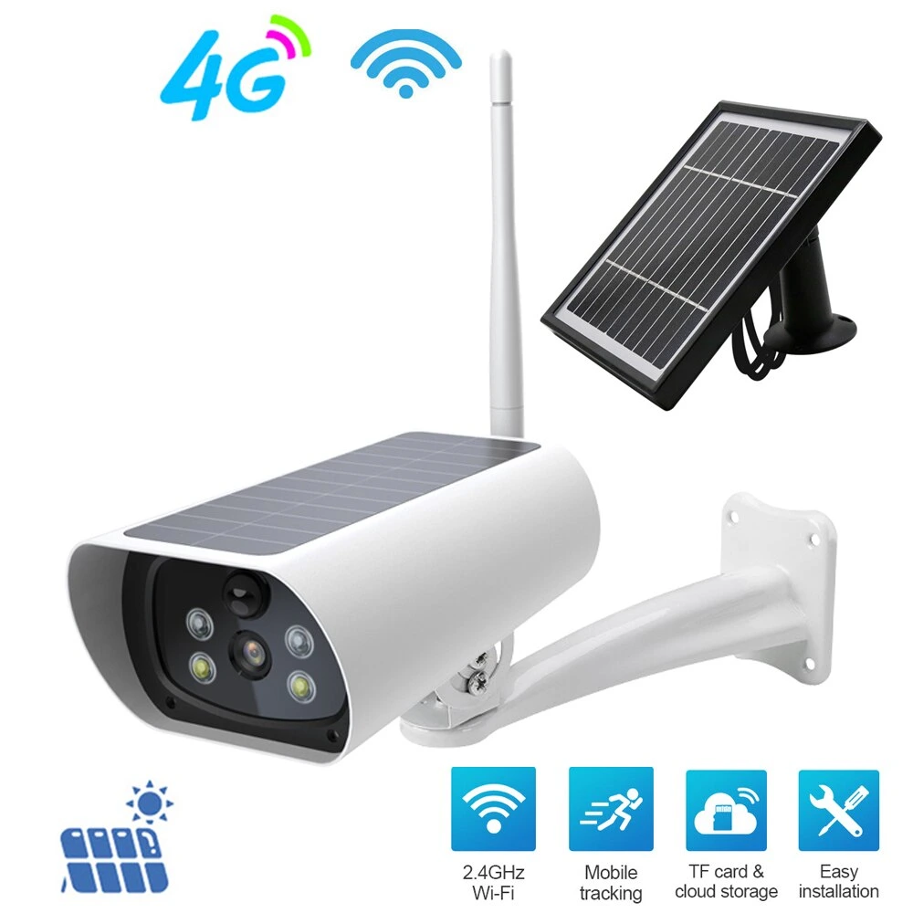 1080p Solar Powered WiFi/4G Night Vision Full Color Security IP Cámara de vigilancia exterior