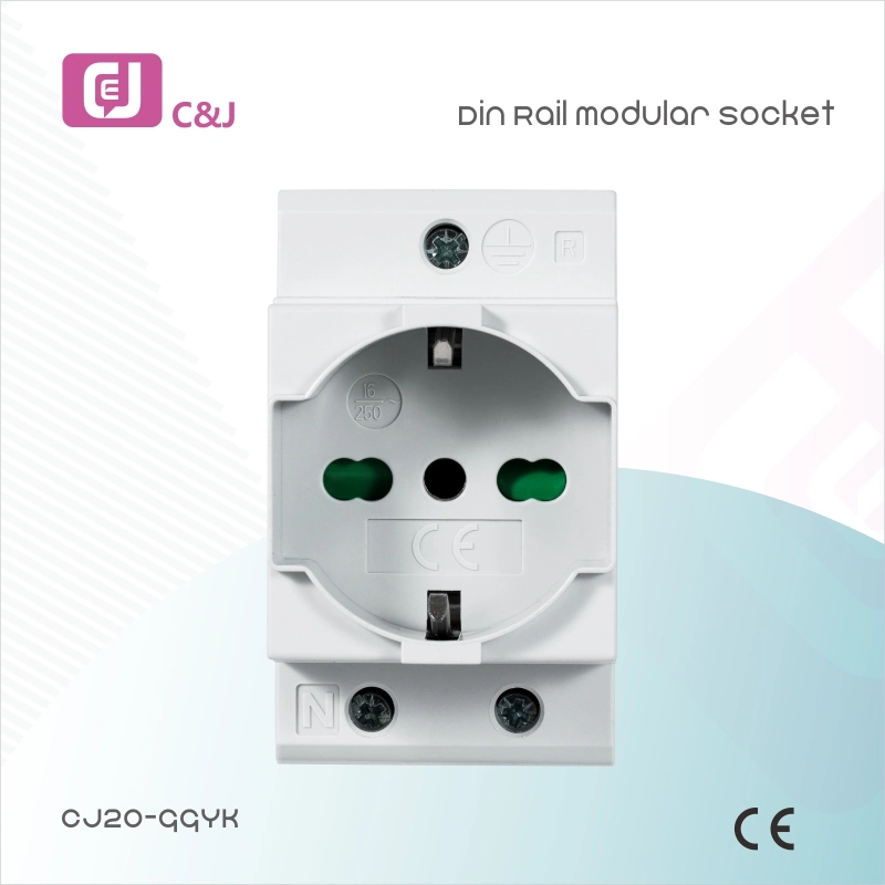 Modular EU Sockets Outlet with Kids Protection DIN Rail Modular Socket