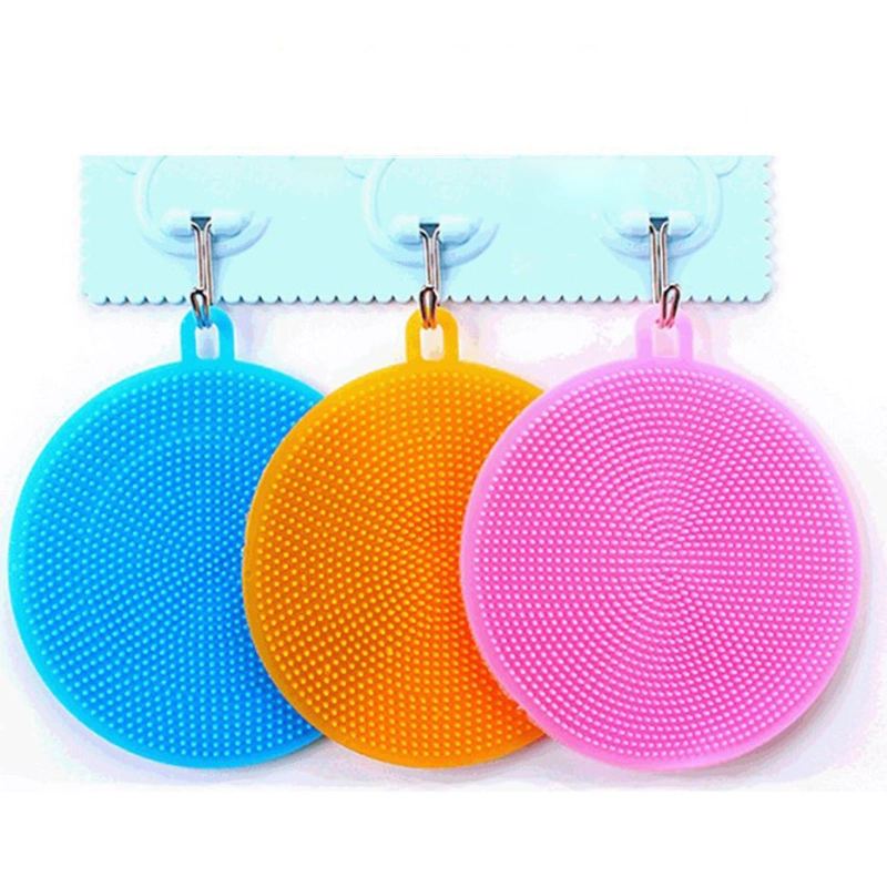 Silicone Dish Washing Household Non-Stick Oil Cleaning Brush Cleaner Sponges Scouring Pads