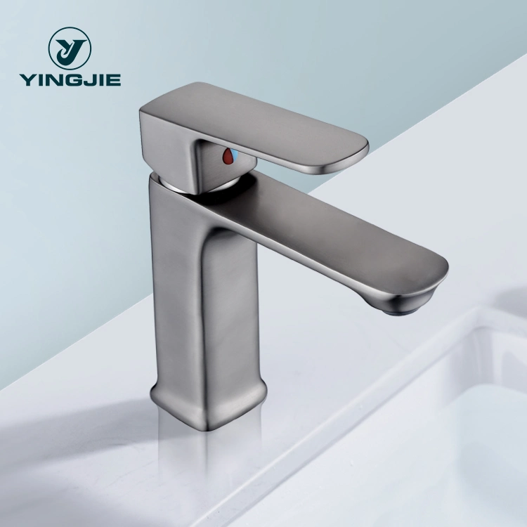 Popular Brass Brushed Single Handle Bathroom Taps Sink Faucet Mixers