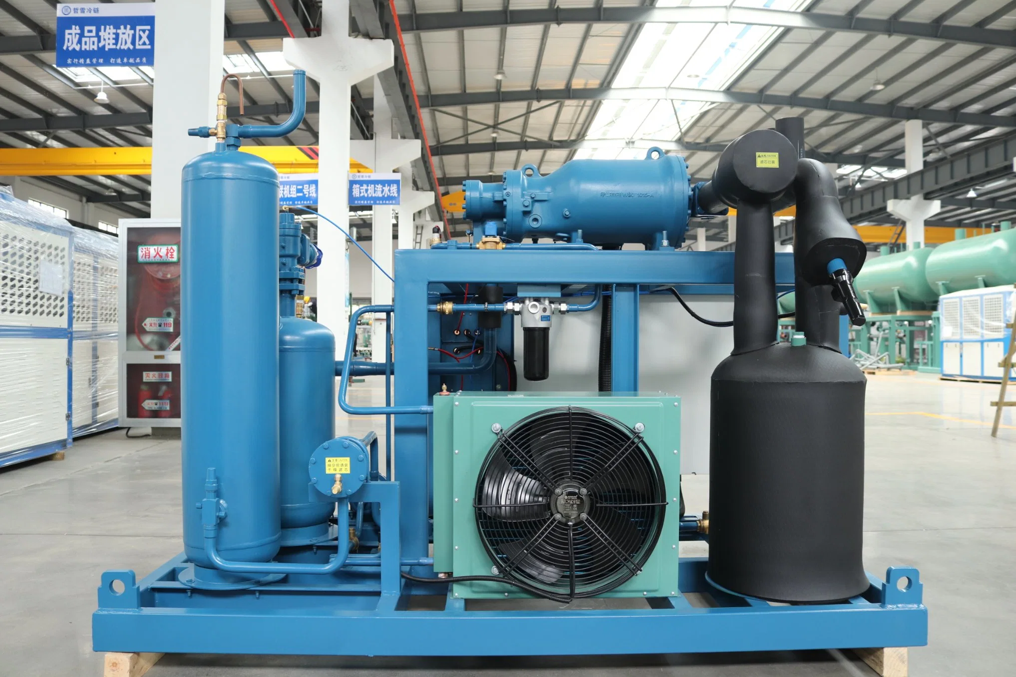 70HP Condensing Unit with Single Frascold Screw Compressor for Frozen Fish Cold Storage