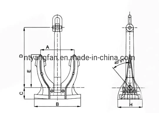 Cast Steel Sr/M Spek Marine Boat Anchor 3300kg with CCS Certificate