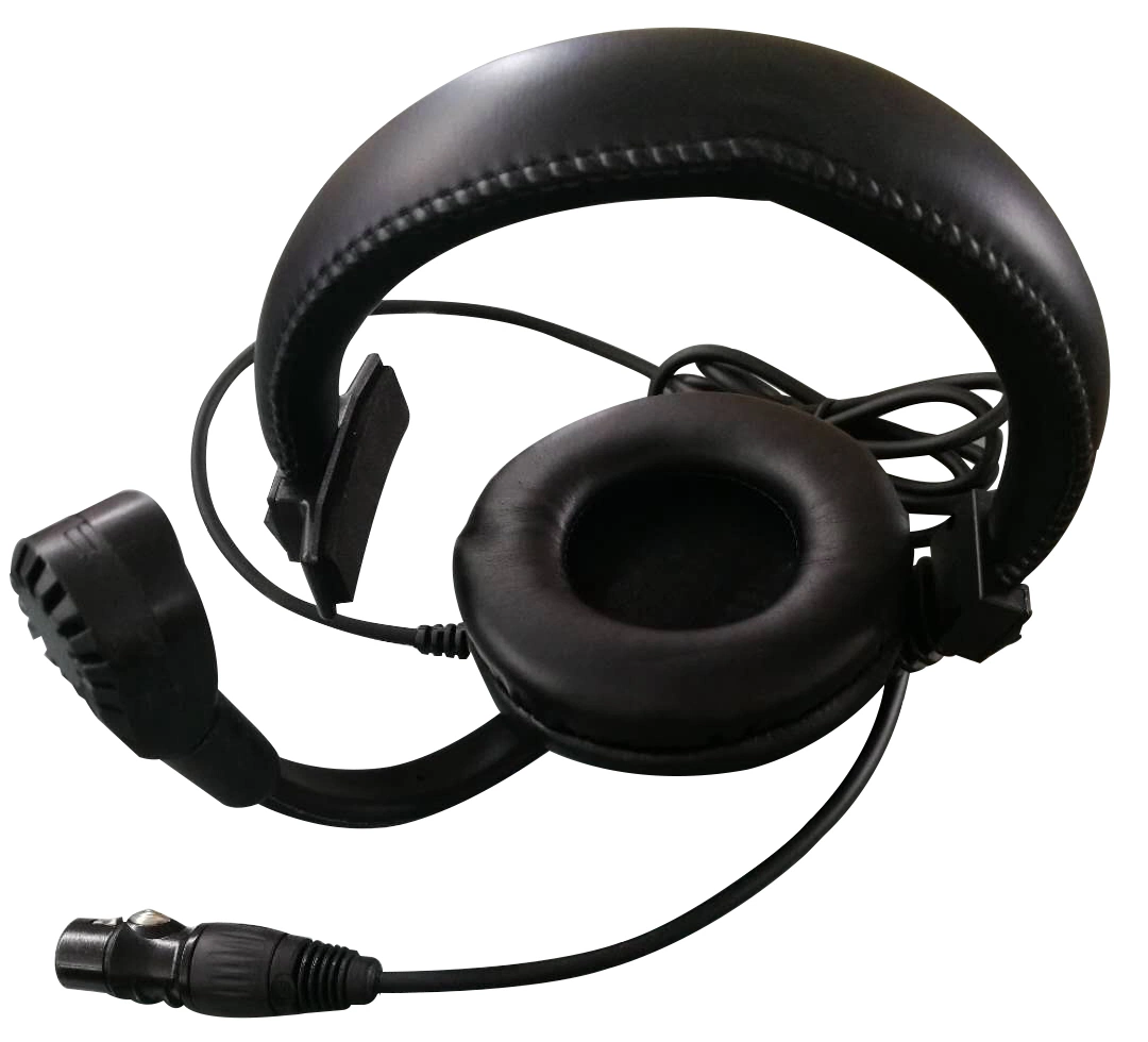 Fone de ouvido com microfone com Miniplug, fone de ouvido com microfone para câmaras, uma orelha microfone dinâmico4 conector XLR de Protectores de ouvido único de 200 Ohm