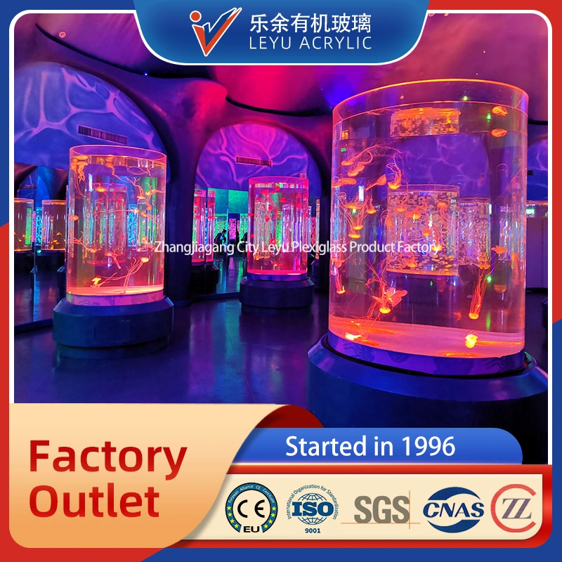 Custom grande New Made Square Fish Aquarium Jellyfish Gold Tank