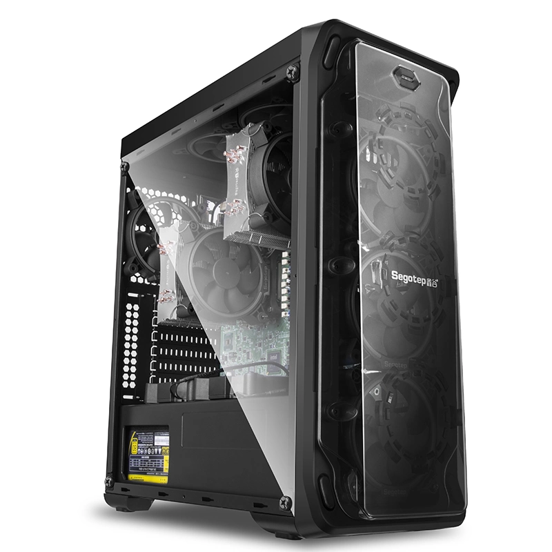 Segotep Lux II ATX MID-Tower PC Gaming Case con magnético Diseño filtro de polvo Acrílico Panel lateral sistema de gestión de cables flujo de aire Chasis de ordenador