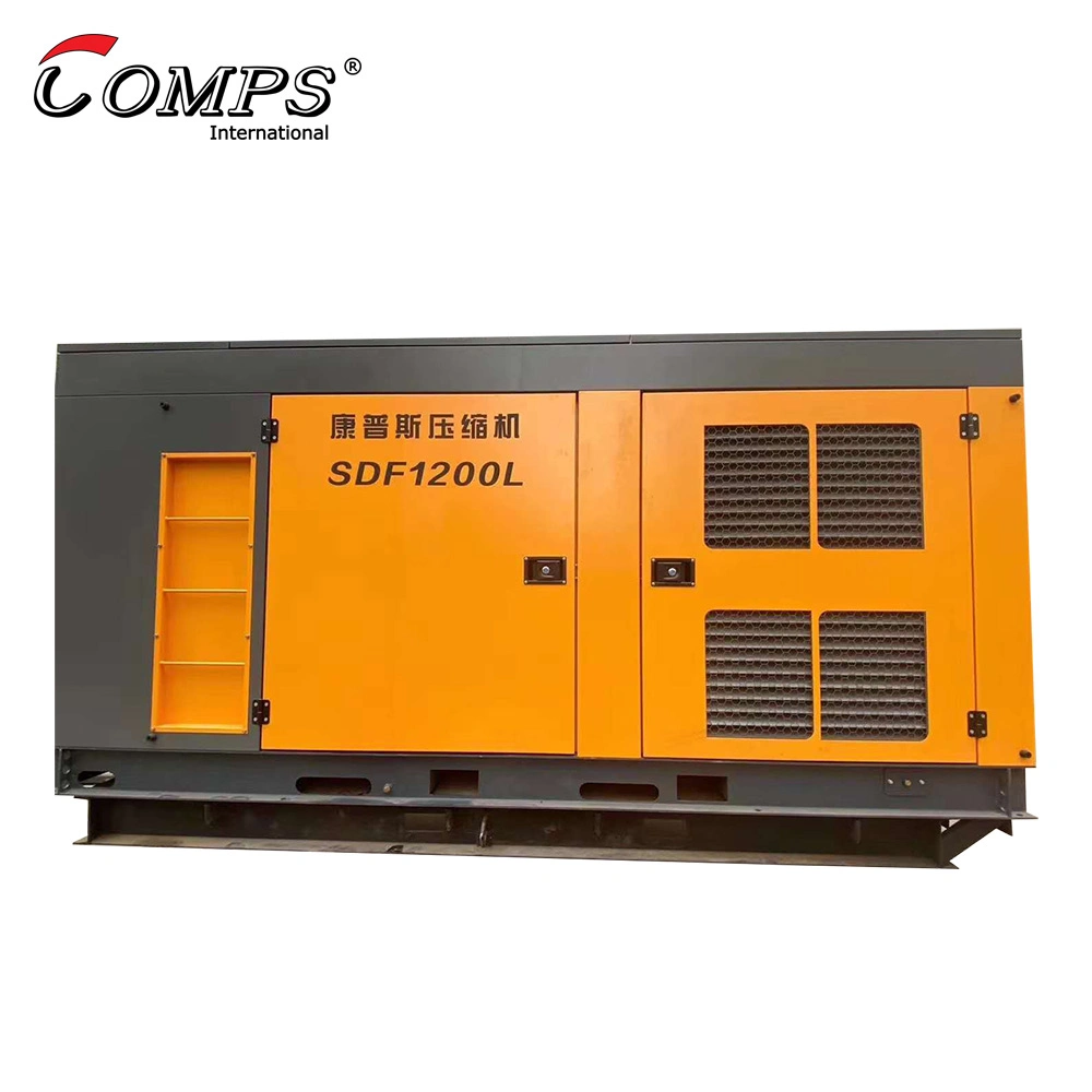 Diesel engine driven 300psi 33m3 two stage mobile screw air compressor for water well drilling rig