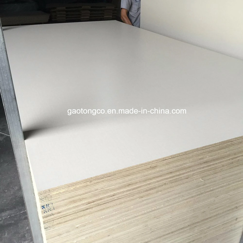 Furniture Use 18mm Thick Frosty White Melamine Paper Faced Plywood Board