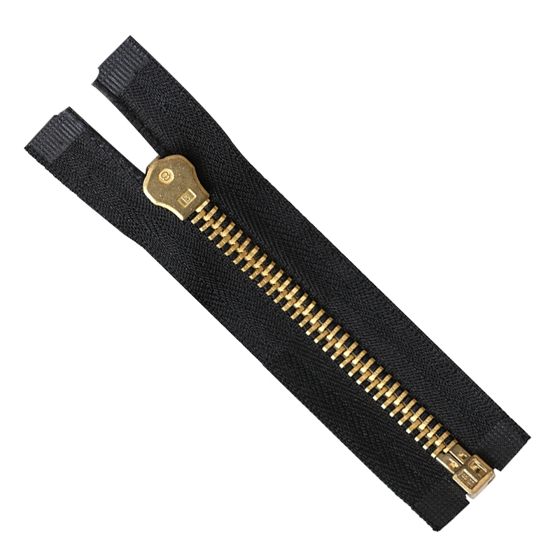 #8 Metal oro brillante brillante Pipa Slider el extremo abierto Zipper