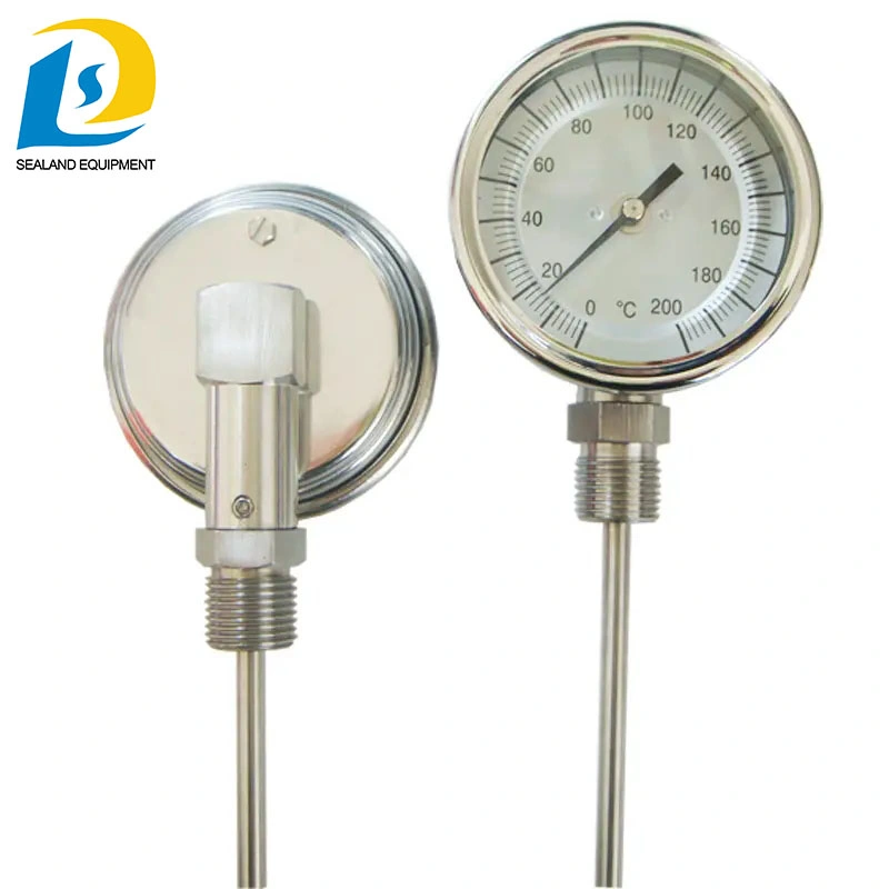 Indicador de temperatura industrial de 60mm Marcar Wss Termómetro bimetálico radial