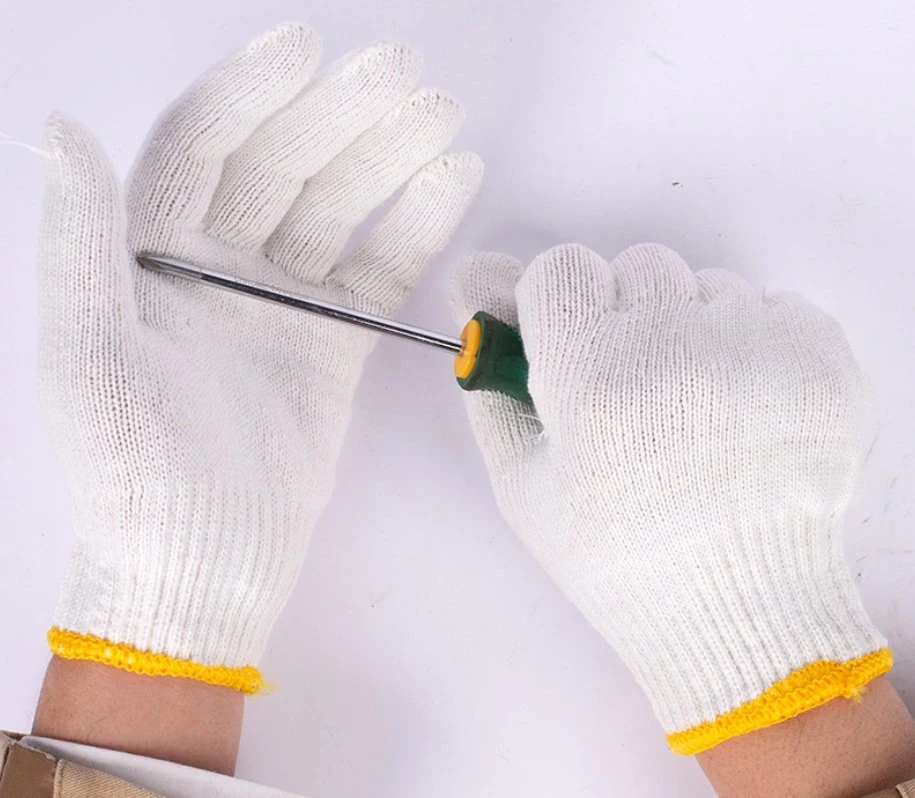 10 Gauges Bleach White Cotton Gloves Cotton Work Gloves Plain Gloves PPE Safety Equipment