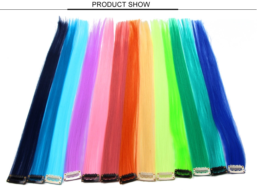 Wholesale/Supplier Ombre Hair Extension Clip in One Piece Synthetic Silky Straight Afro Clip in Hair Extension