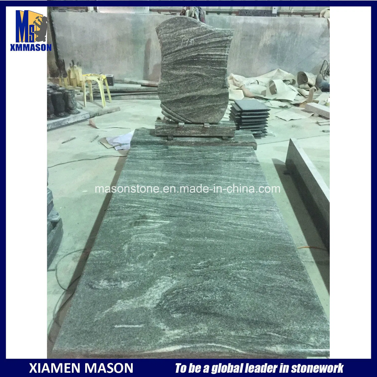 European Style Granite Tombstone with Custom Design