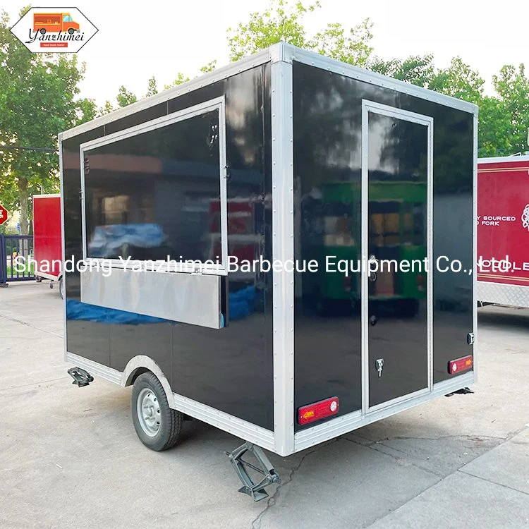 Wooden Custom Fast Food Truck Trailer Mobile Kitchen with Square Shape