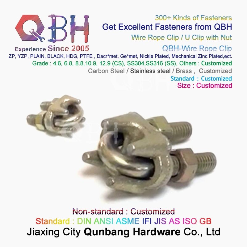 Qbh Customized Carbon Steel / stainless Steel Wire Rope Clip