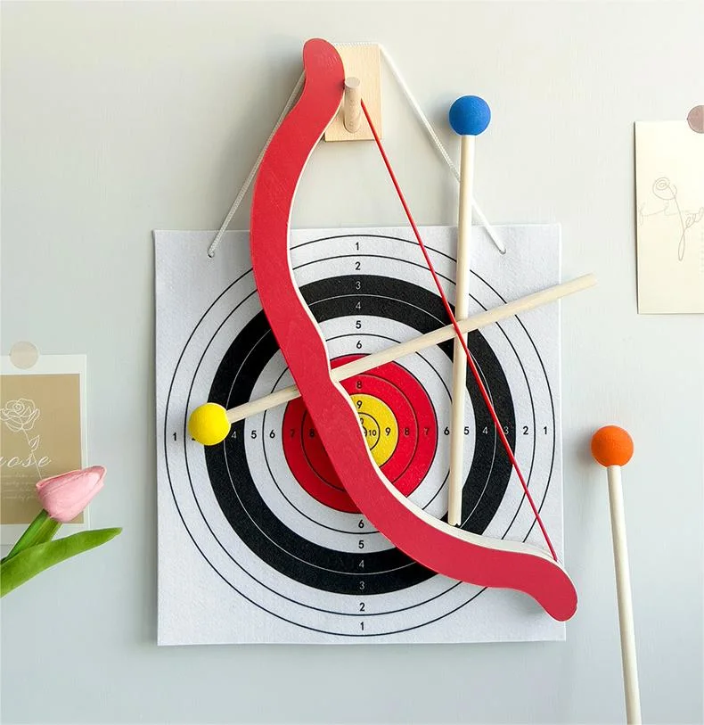 Hand-Made Wooden Educational Games Kids Arrow Shooting Toys Set for Eyes&Hand Exercise