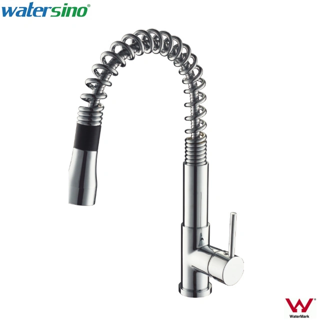 Watermark Cupc Ce Certified Chrome Brass Spring Kitchen Mixer Tap