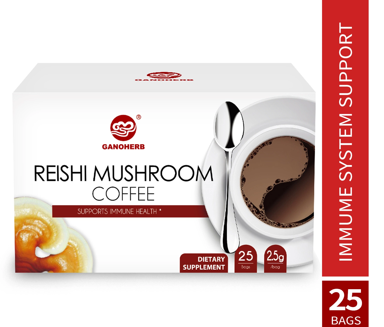 Hongo Ganoderma el café instantáneo café negro con extracto de Reishi