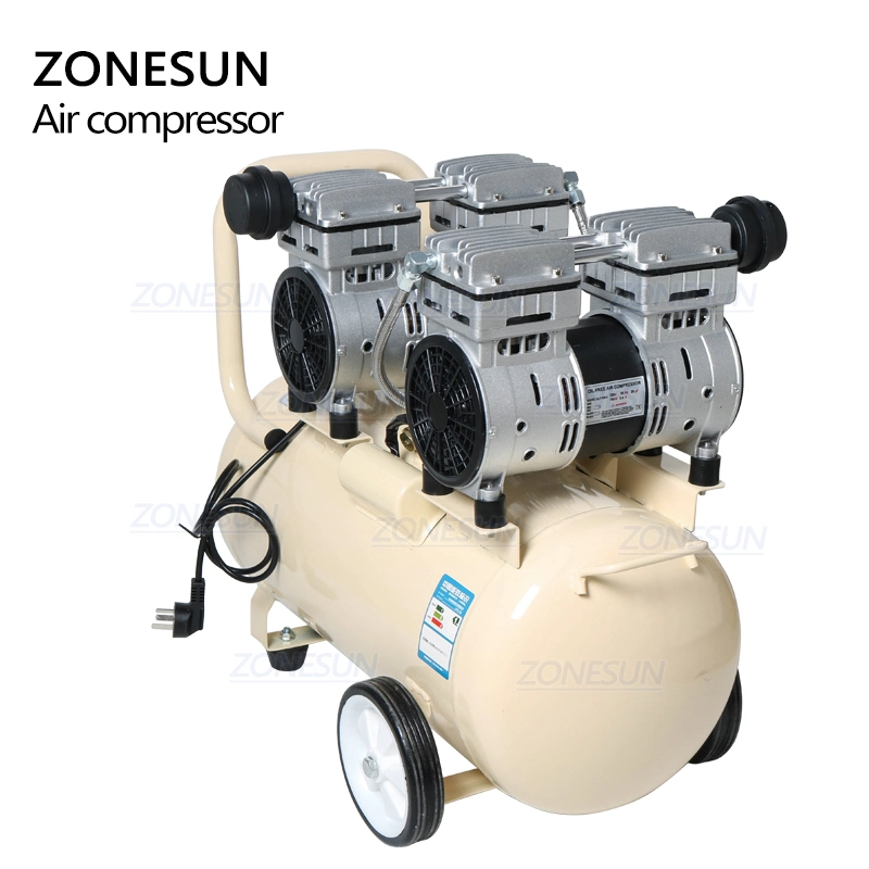 Cuivre pur Zonesun 50L de type piston Oil-Free muet compresseur à air