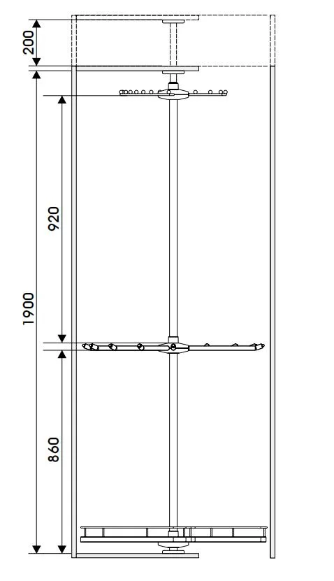 Panier rotatif à 3 niveaux pour armoire Accessoires de coin