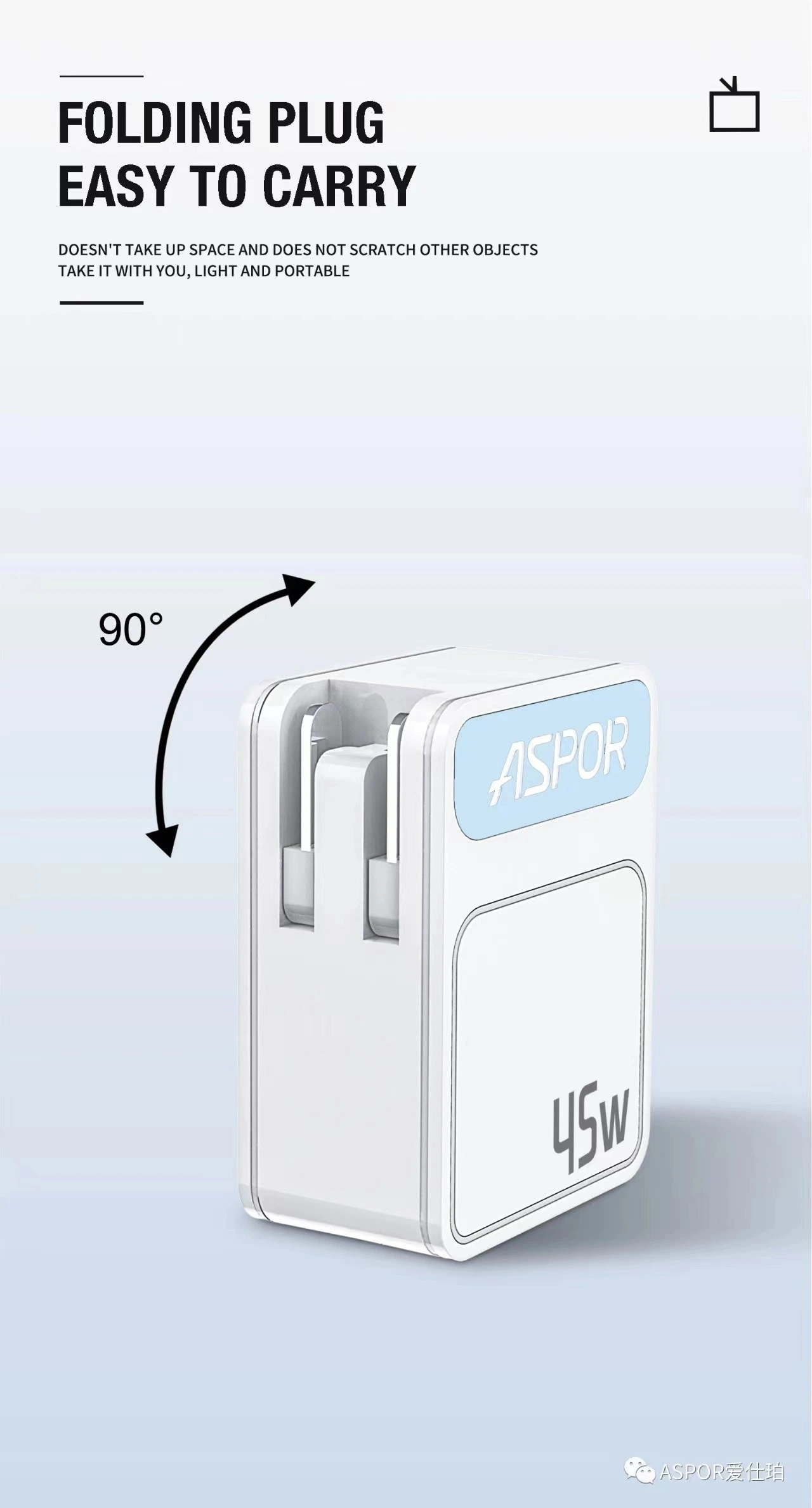 45W Adaptador de carregamento ultrarrápido us/cn/em/Ficha UE Tipo de Porta Dupla de viagem portátil C e carregador USB portátil de Carregamento de Suporte &amp; Telefones inteligentes