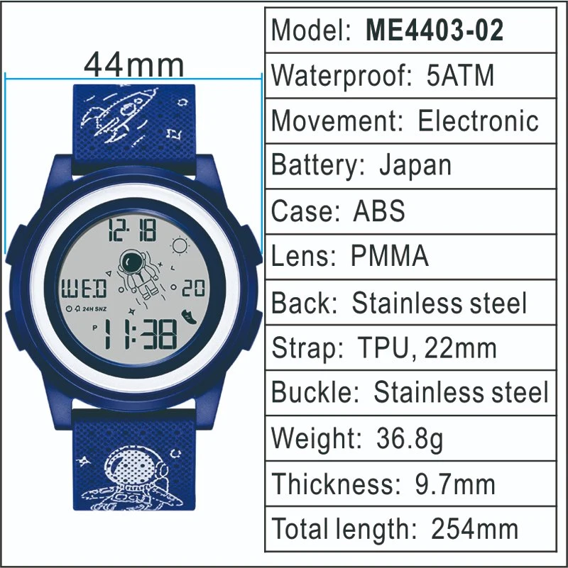 Printed Watch Outdoor Digital Stop Watch Electronic Watch Sports Men Waterproof