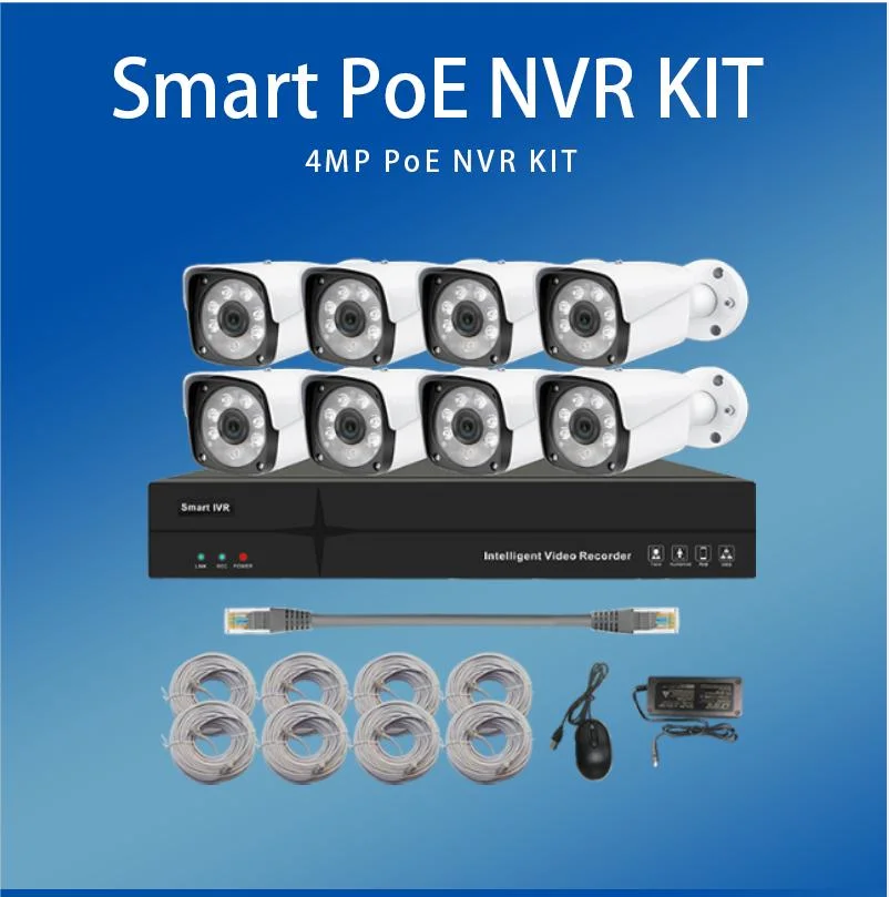 4MP Mobile Video Surveillance Camera Package Poe NVR Kits WiFi Video Camera Long Range IR CCTV Camera Security Kits