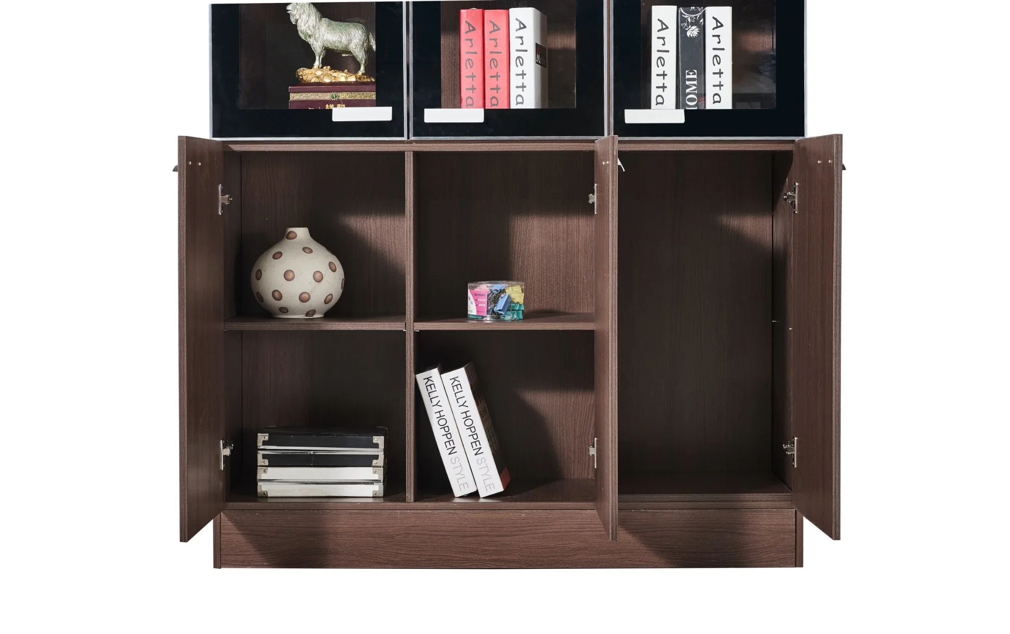 Modern Design MDF Wooden 2 Doors 3 Doors Office File Cabinet Bookcase