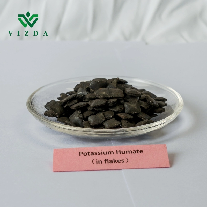 Factory Hot Selling Shiny Flake Potassium Humate 100% Water Soluble