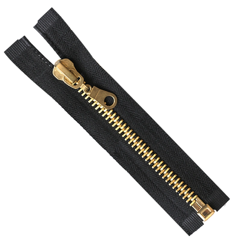 #8 Metal oro brillante brillante Pipa Slider el extremo abierto Zipper