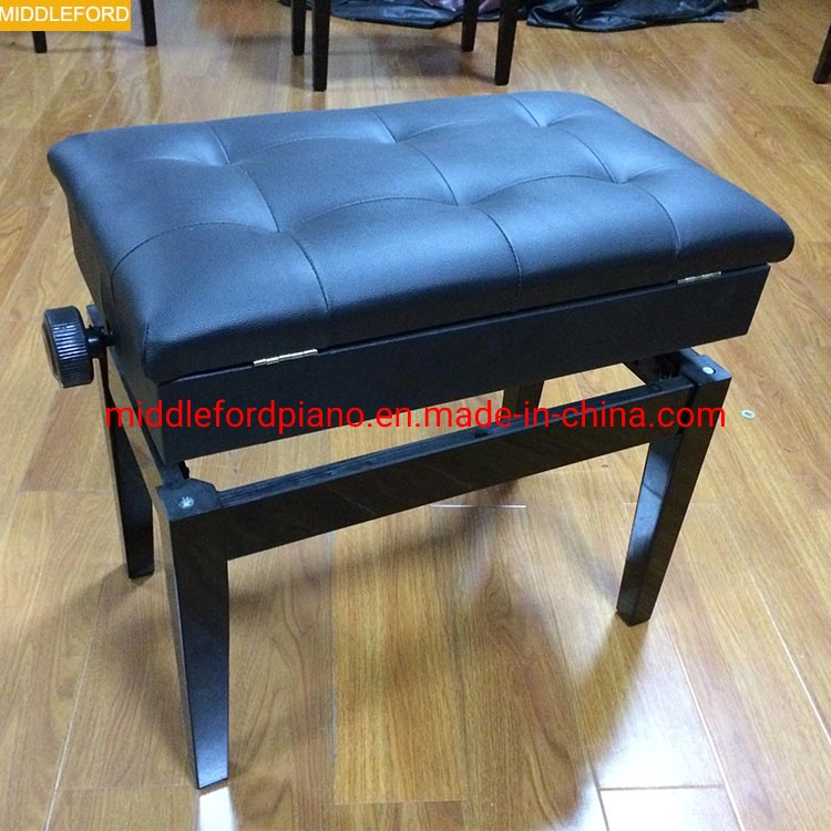 White Adjustable Piano Bench Wholesale/Supplier High quality/High cost performance Wooden Piano Stool with Leather Cushion