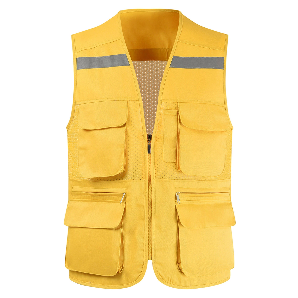 Men's Casual Outdoor Work Safari Fishing Travel Photo Cargo 100% Polyester Vest Jacket Multi Pockets