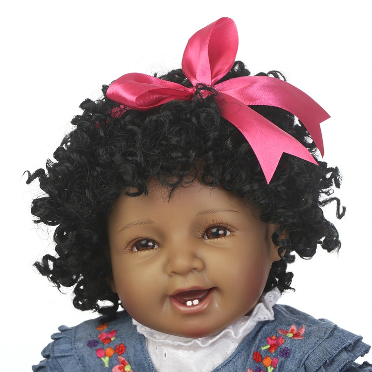 prix d'usine Top ventes Vinyi Reborn poupées en silicone souple de 22 pouces African American Fashion noir Baby Doll pour Fille Doll fabricant de la Chine