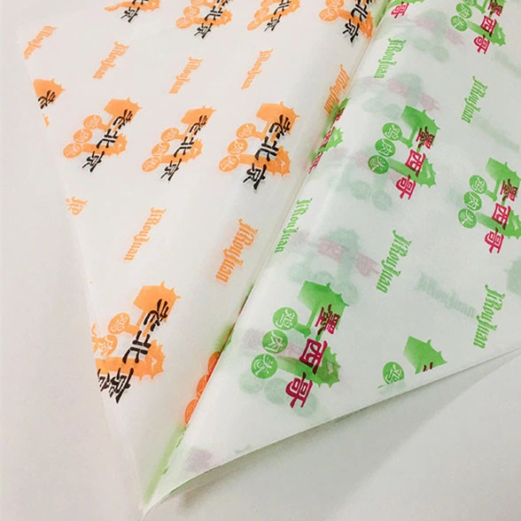 Customized Logo Oil Proof Lunch Pizza Hamburger Fried Chicken Bread Noodle Food Packaging Grease Proof Paper