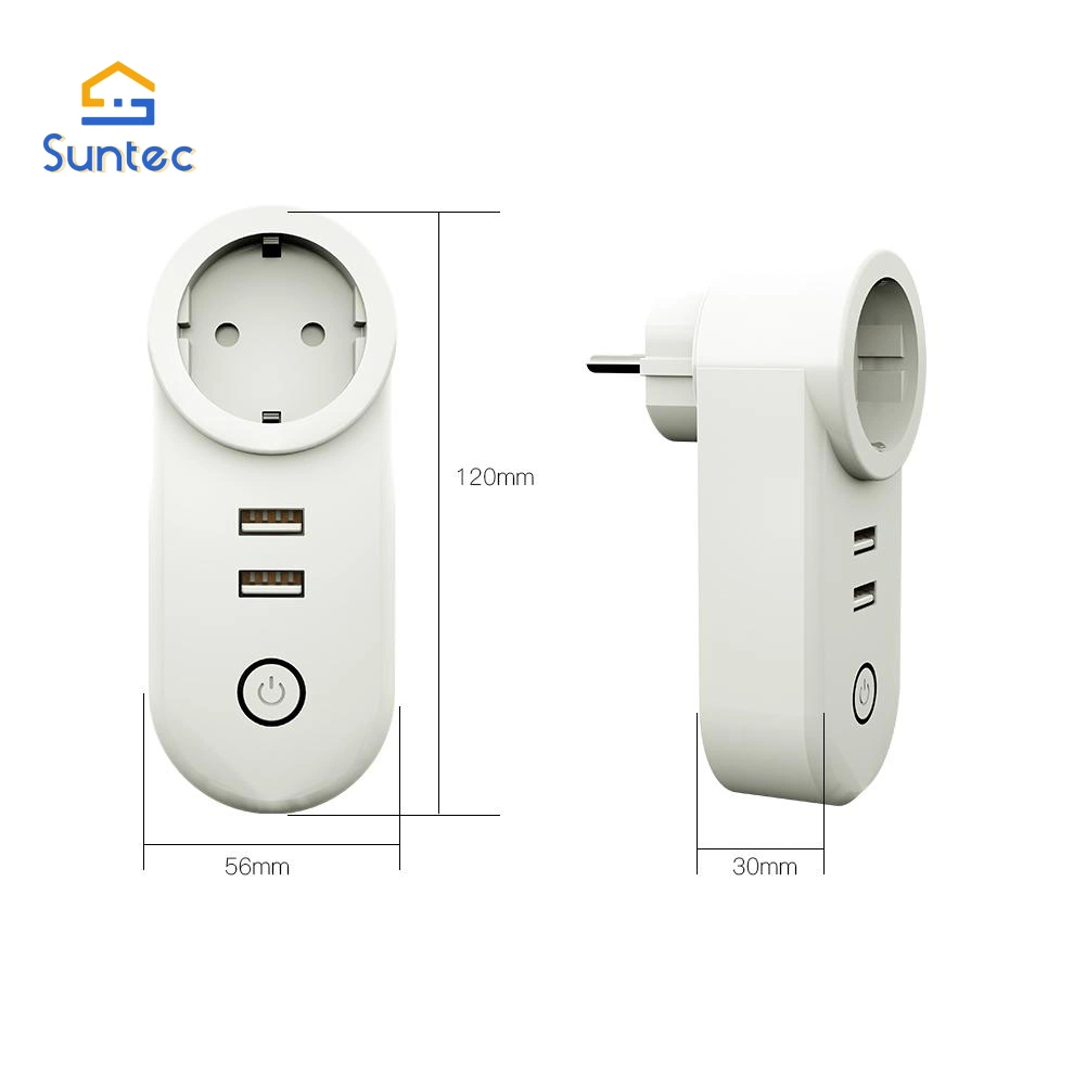 Smart Remote Control Electrical Wall Plug Expander and 2 USB