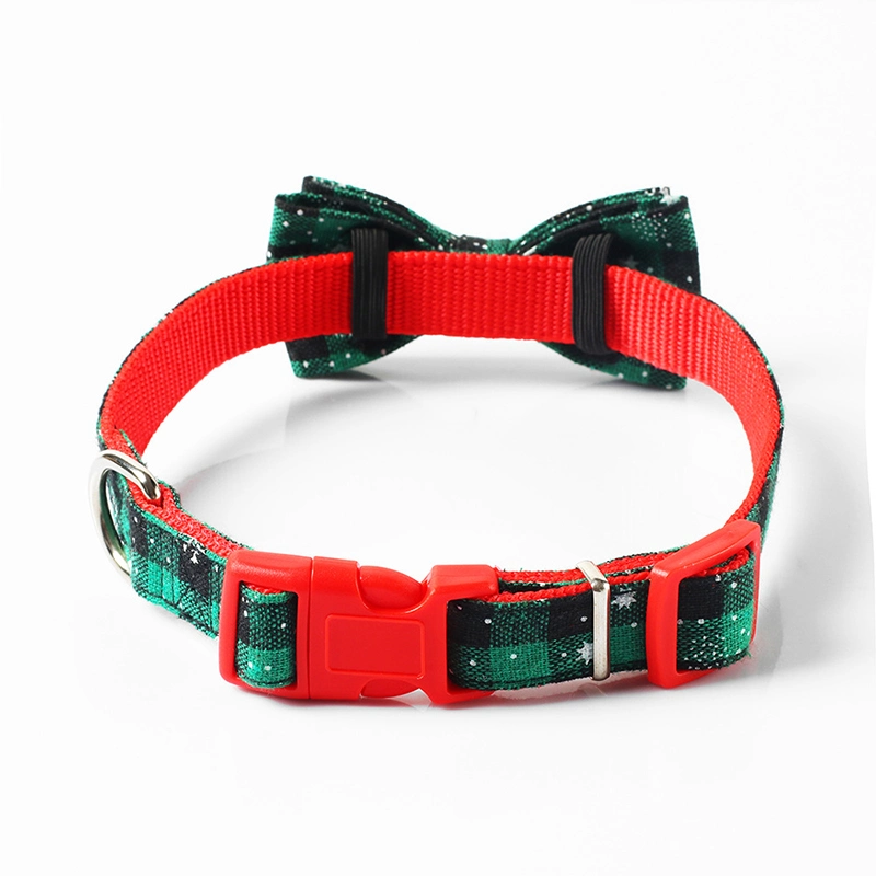 Collar de Pet Gato y Perro Navidad copo de nieve Red cuello de lazo pequeño, mediano y grande cuello de perro