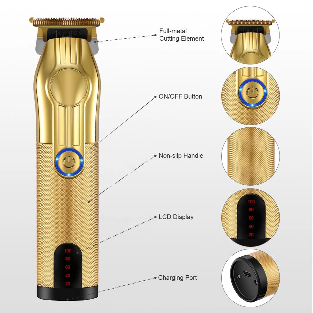 Electric Rechargeable Cordless Hair Clipper with LED Display